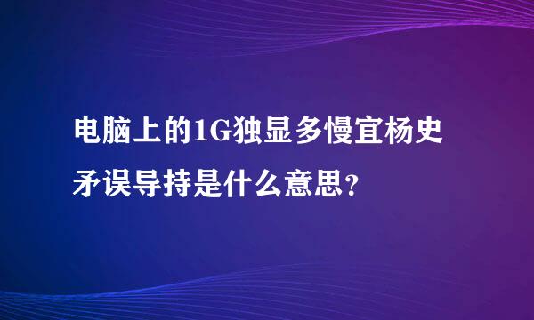 电脑上的1G独显多慢宜杨史矛误导持是什么意思？