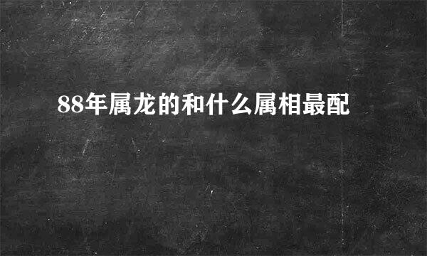 88年属龙的和什么属相最配