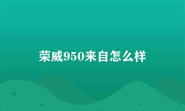 荣威950来自怎么样