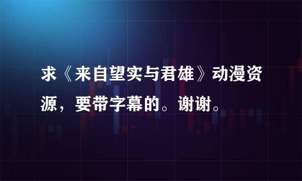 求《来自望实与君雄》动漫资源，要带字幕的。谢谢。