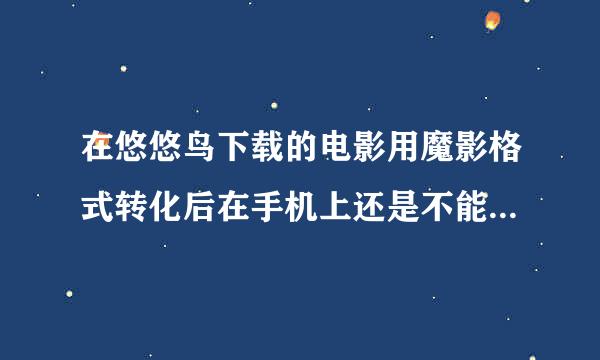 在悠悠鸟下载的电影用魔影格式转化后在手机上还是不能看.转的是MP4的格式