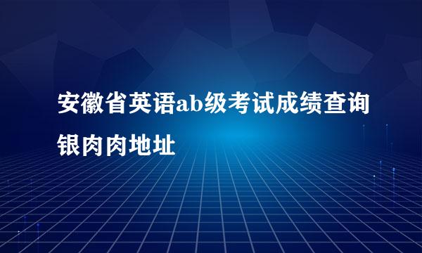 安徽省英语ab级考试成绩查询银肉肉地址