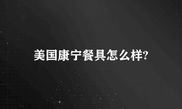 美国康宁餐具怎么样?