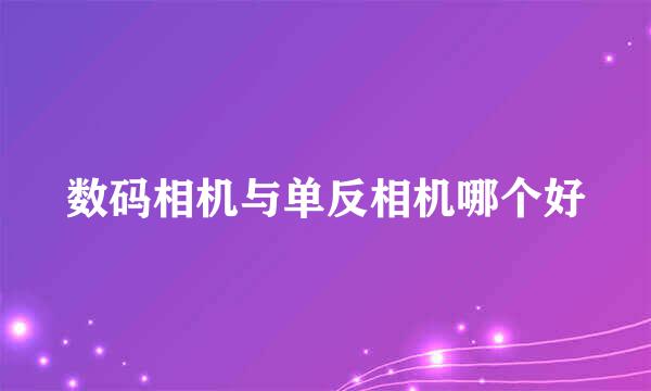 数码相机与单反相机哪个好