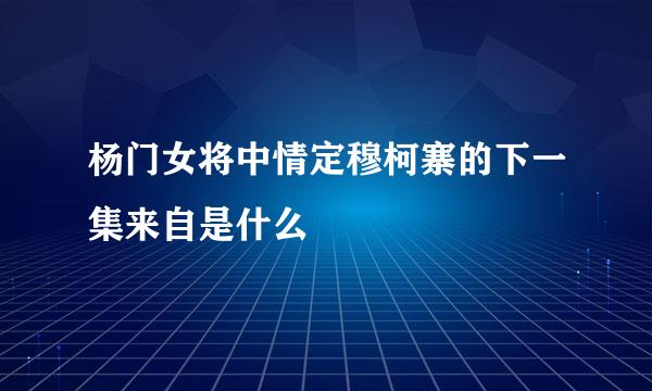 杨门女将中情定穆柯寨的下一集来自是什么