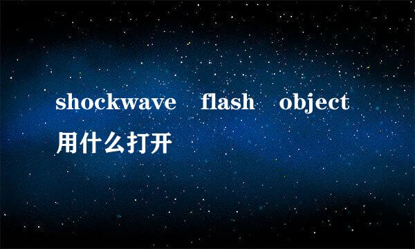 shockwave flash object用什么打开