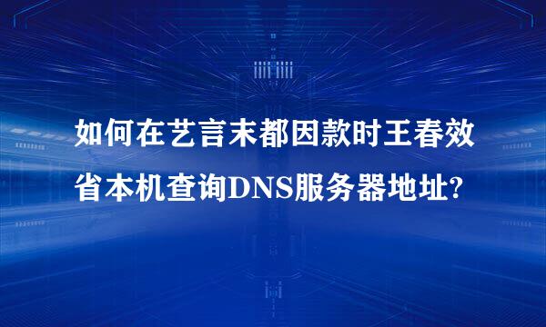 如何在艺言末都因款时王春效省本机查询DNS服务器地址?