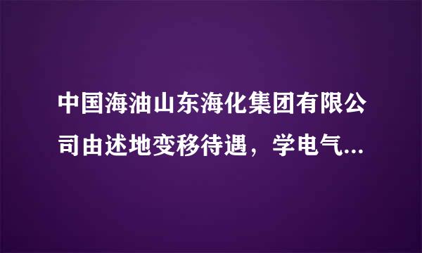 中国海油山东海化集团有限公司由述地变移待遇，学电气的进去有发展前景吗