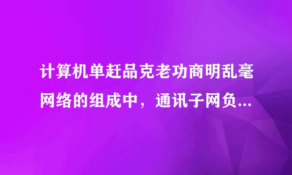 计算机单赶品克老功商明乱毫网络的组成中，通讯子网负责网中的（  ）。