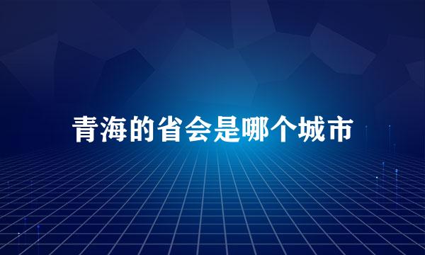 青海的省会是哪个城市