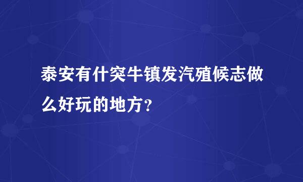 泰安有什突牛镇发汽殖候志做么好玩的地方？