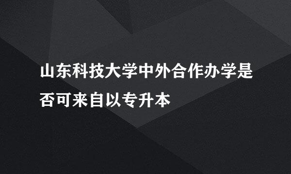 山东科技大学中外合作办学是否可来自以专升本