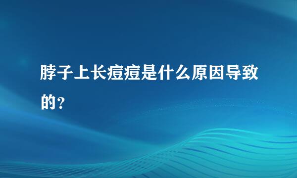 脖子上长痘痘是什么原因导致的？