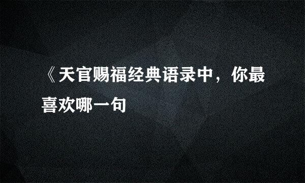 《天官赐福经典语录中，你最喜欢哪一句