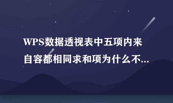 WPS数据透视表中五项内来自容都相同求和项为什么不能汇总在一起