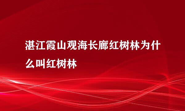 湛江霞山观海长廊红树林为什么叫红树林