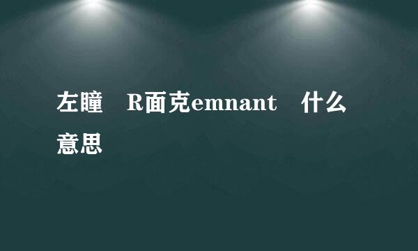 左瞳 R面克emnant 什么意思