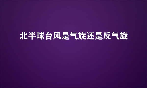 北半球台风是气旋还是反气旋