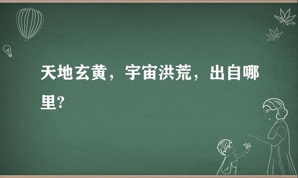 天地玄黄，宇宙洪荒，出自哪里?