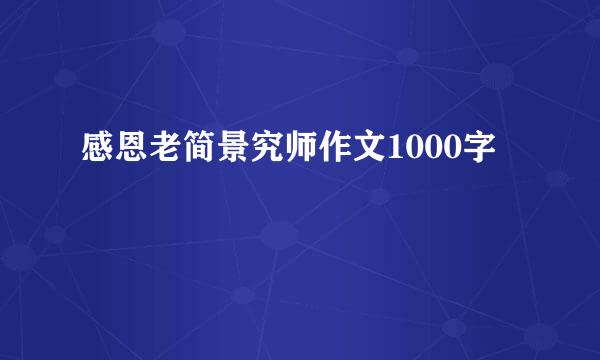 感恩老简景究师作文1000字