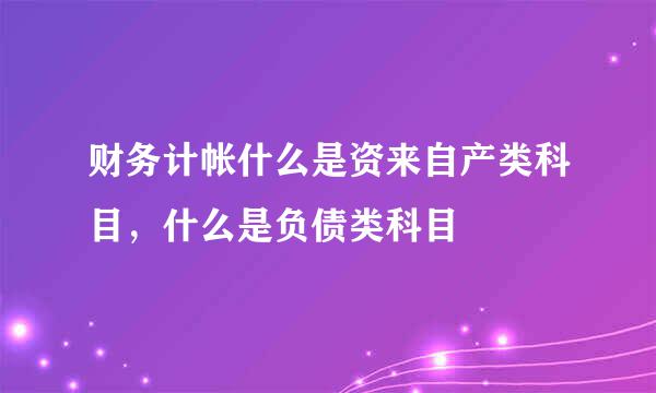 财务计帐什么是资来自产类科目，什么是负债类科目