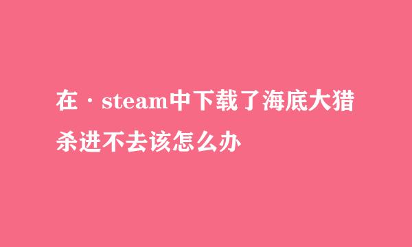 在·steam中下载了海底大猎杀进不去该怎么办