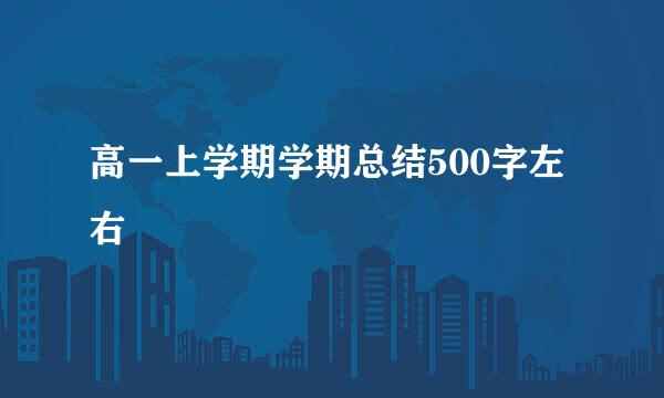 高一上学期学期总结500字左右