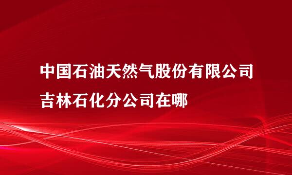 中国石油天然气股份有限公司吉林石化分公司在哪