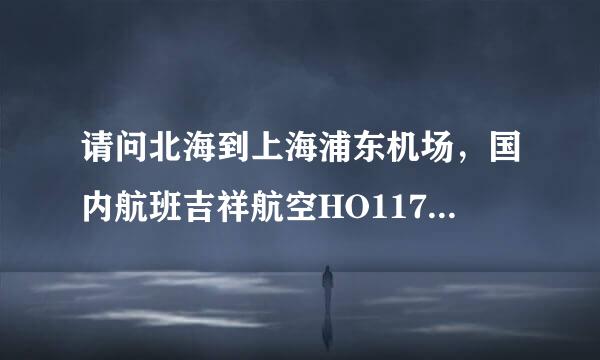 请问北海到上海浦东机场，国内航班吉祥航空HO1176，在几号航站楼接客人？