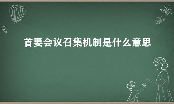 首要会议召集机制是什么意思