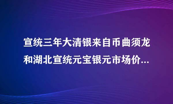 宣统三年大清银来自币曲须龙和湖北宣统元宝银元市场价是多少？