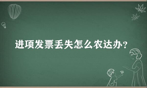 进项发票丢失怎么农达办？