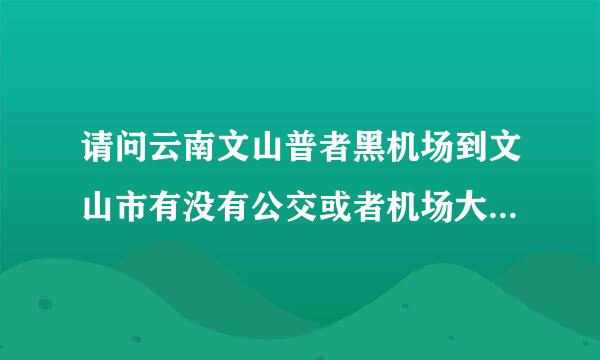 请问云南文山普者黑机场到文山市有没有公交或者机场大巴？麻烦给个详细的回复。