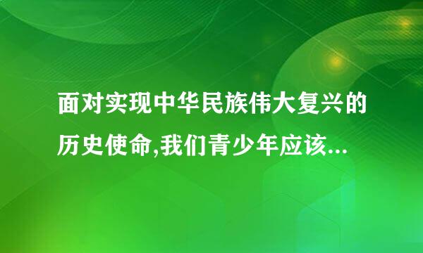 面对实现中华民族伟大复兴的历史使命,我们青少年应该怎么做?