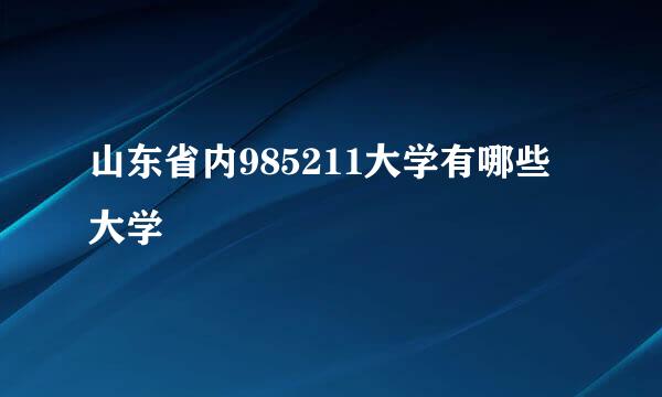 山东省内985211大学有哪些大学