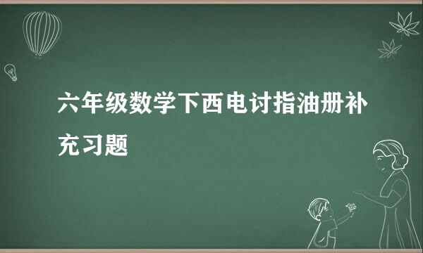 六年级数学下西电讨指油册补充习题