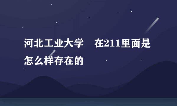 河北工业大学 在211里面是怎么样存在的