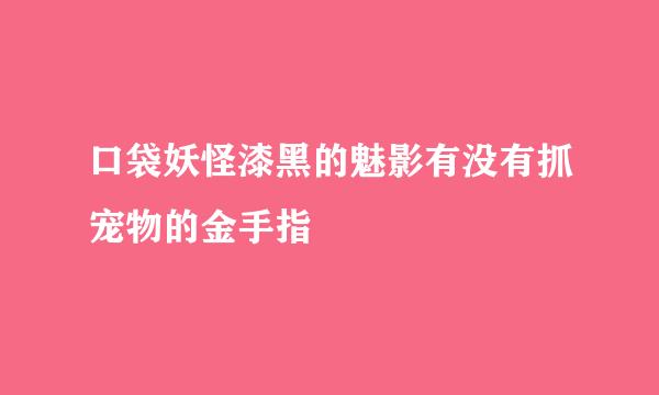 口袋妖怪漆黑的魅影有没有抓宠物的金手指