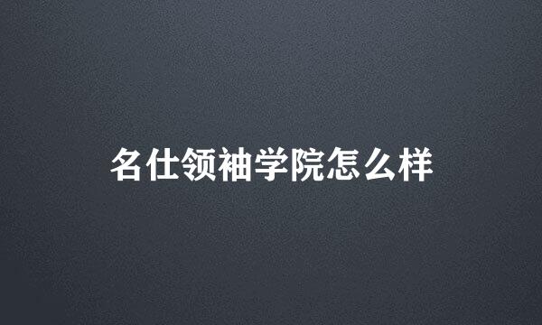 名仕领袖学院怎么样