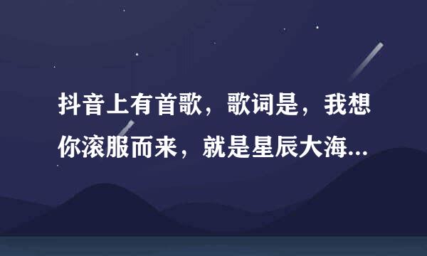 抖音上有首歌，歌词是，我想你滚服而来，就是星辰大海，是什么歌？