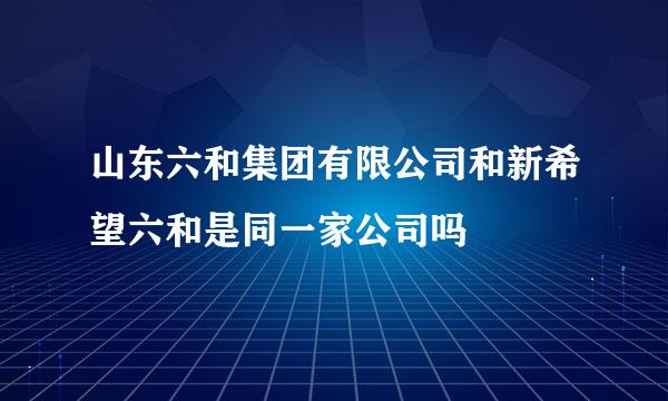 山东六和集团有限公司和新希望六和是同一家公司吗