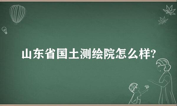 山东省国土测绘院怎么样?