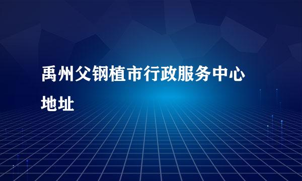 禹州父钢植市行政服务中心 地址