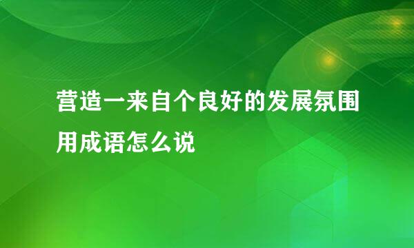 营造一来自个良好的发展氛围用成语怎么说