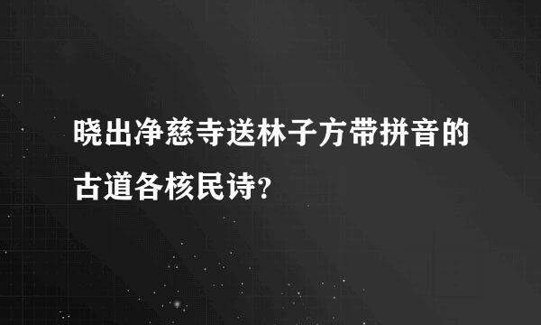 晓出净慈寺送林子方带拼音的古道各核民诗？