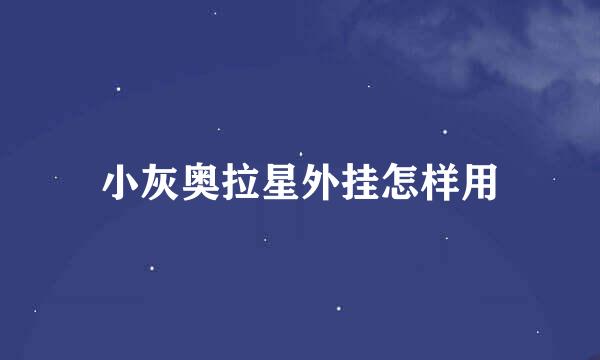 小灰奥拉星外挂怎样用