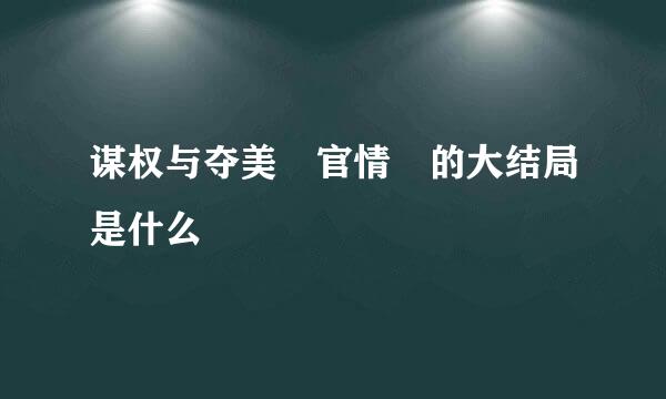 谋权与夺美 官情 的大结局是什么