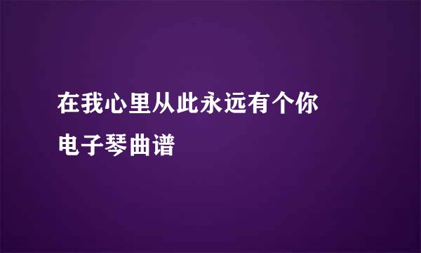 在我心里从此永远有个你  电子琴曲谱