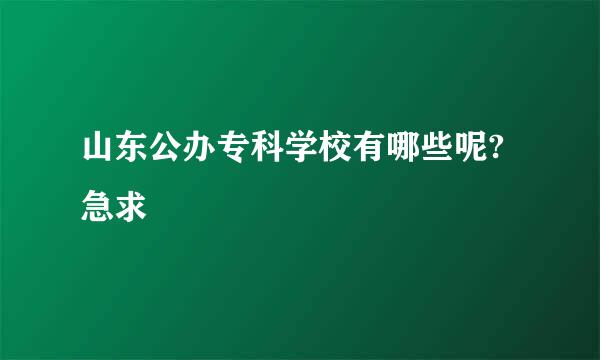 山东公办专科学校有哪些呢?急求