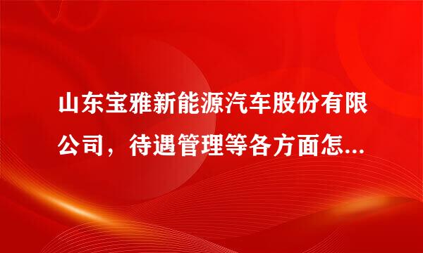 山东宝雅新能源汽车股份有限公司，待遇管理等各方面怎么样？员工人员流动大吗？有发展前途吗？来自